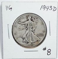 1943-D  Walking Liberty Half Dollar   VG