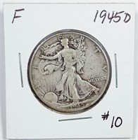 1945-D  Walking Liberty Half Dollar   F