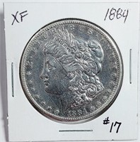1884  Morgan Dollar   XF  cleaned