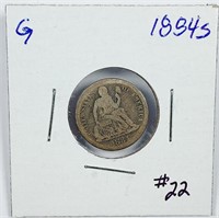 1884-S  Seated Liberty Dime   G