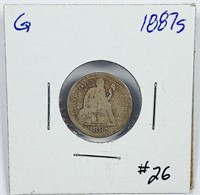 1887-S  Seated Liberty Dime   G