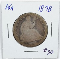 1878  Seated Liberty Half Dollar   AG