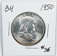 1950  Franklin Half Dollar   BU