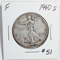 1940-S  Walking Liberty Half Dollar   F