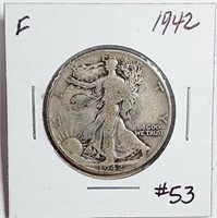 1942  Walking Liberty Half Dollar   F