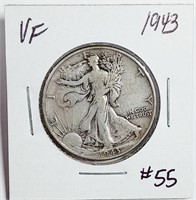 1943  Walking Liberty Half Dollar   VF