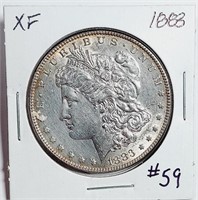 1883  Morgan Dollar   XF  wiped