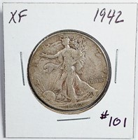 1942  Walking Liberty Half Dollar   XF