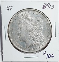 1891-S  Morgan Dollar   XF  Obv scratch  wiped