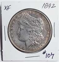 1892  Morgan Dollar   XF  wiped