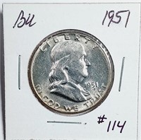 1951  Franklin Half Dollar   BU