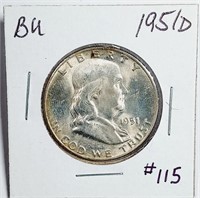 1951-D  Franklin Half Dollar   BU