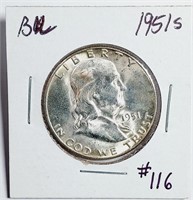 1951-S  Franklin Half Dollar   BU