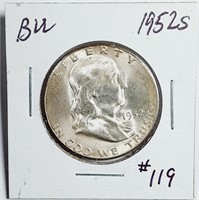 1952-S  Franklin Half Dollar   BU