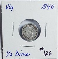 1848  Liberty Seated Half Dime   VG