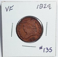 1829  Half Cent   VF