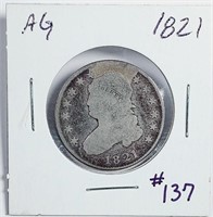 1821  Capped Bust Quarter   AG