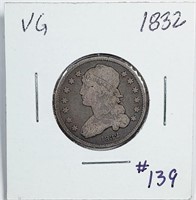 1832  Capped Bust Quarter   VG