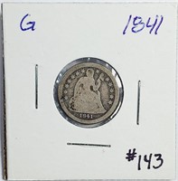 1841  Seated Liberty Dime   G