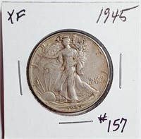 1945  Walking Liberty Half Dollar   XF