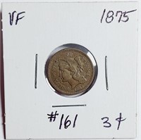 1875  Three Cent Nickel   VF