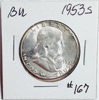 1953-S  Franklin Half Dollar   BU