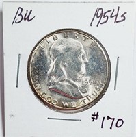 1954-S  Franklin Half Dollar   BU