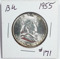 1955  Franklin Half Dollar   BU   Key date