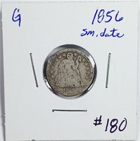 1856  Small date  Seated Liberty Dime   G