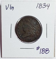 1834  Half Cent   VG