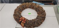 Christmas Wreath - homemade with pinecones, acorns