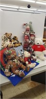 Christmas stuffed Bears and Pillows