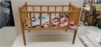 Wooden Doll Crib - measures 26"x14"x20"