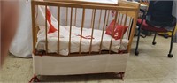 Wooden Doll Crib - measures 36"x18"x31"