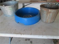 buckets and water dish
