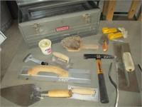 nice toolbox with masonry tools