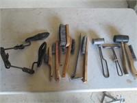 lead hammer, rubber mallet, brushes, more
