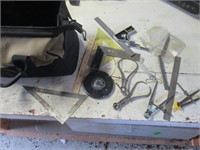 calipers, tools, bag