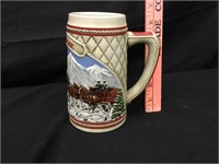 1985 Budweiser Beer Holiday Beer Stein