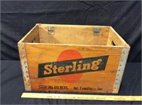 Vintage Wood STERLING BEER Case Box EVANSVILLE IN