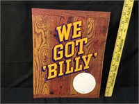 BILLY BEER Cardboard Easel Back Sign FALLS CITY