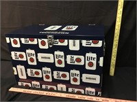 NOS MILLER LITE BEER Metal Cooler football theme