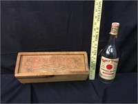 EARLY TIMES WHISKEY Bottle in Wooden Box --empty