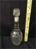 MCM Pressed Glass Whiskey Bottle Decanter