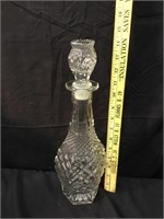 MCM Pressed Glass Whiskey Bottle Decanter