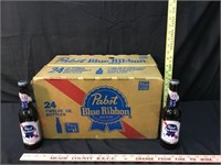 PABST BLUE RIBBON Beer Cardboard Case w 12 bottles