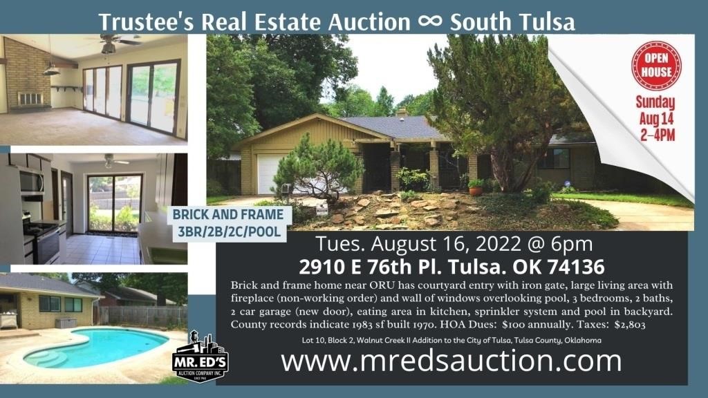TRUSTEE'S REAL ESTATE AUCTION SOUTH TULSA