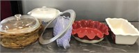 GROUP LOT- CASSEROLES, BAKING DISHES