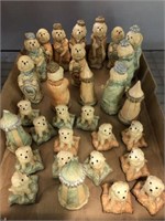 TRAY OF DOG CHESS SET FIGURES