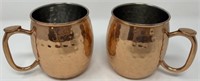 Pair of Moscow Mule Copper Cups